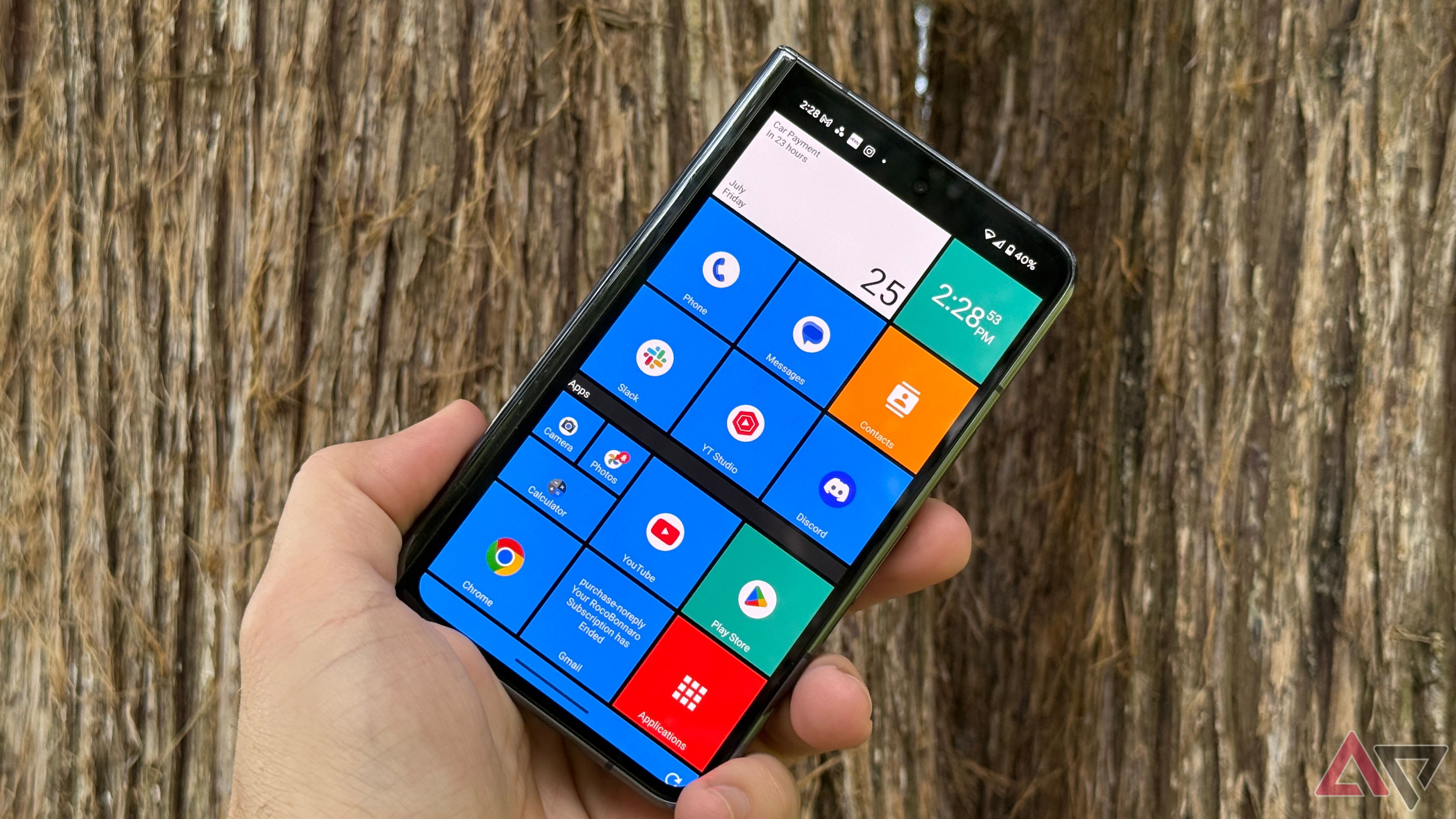 Google Pixel Fold featuring the Square Home launcher