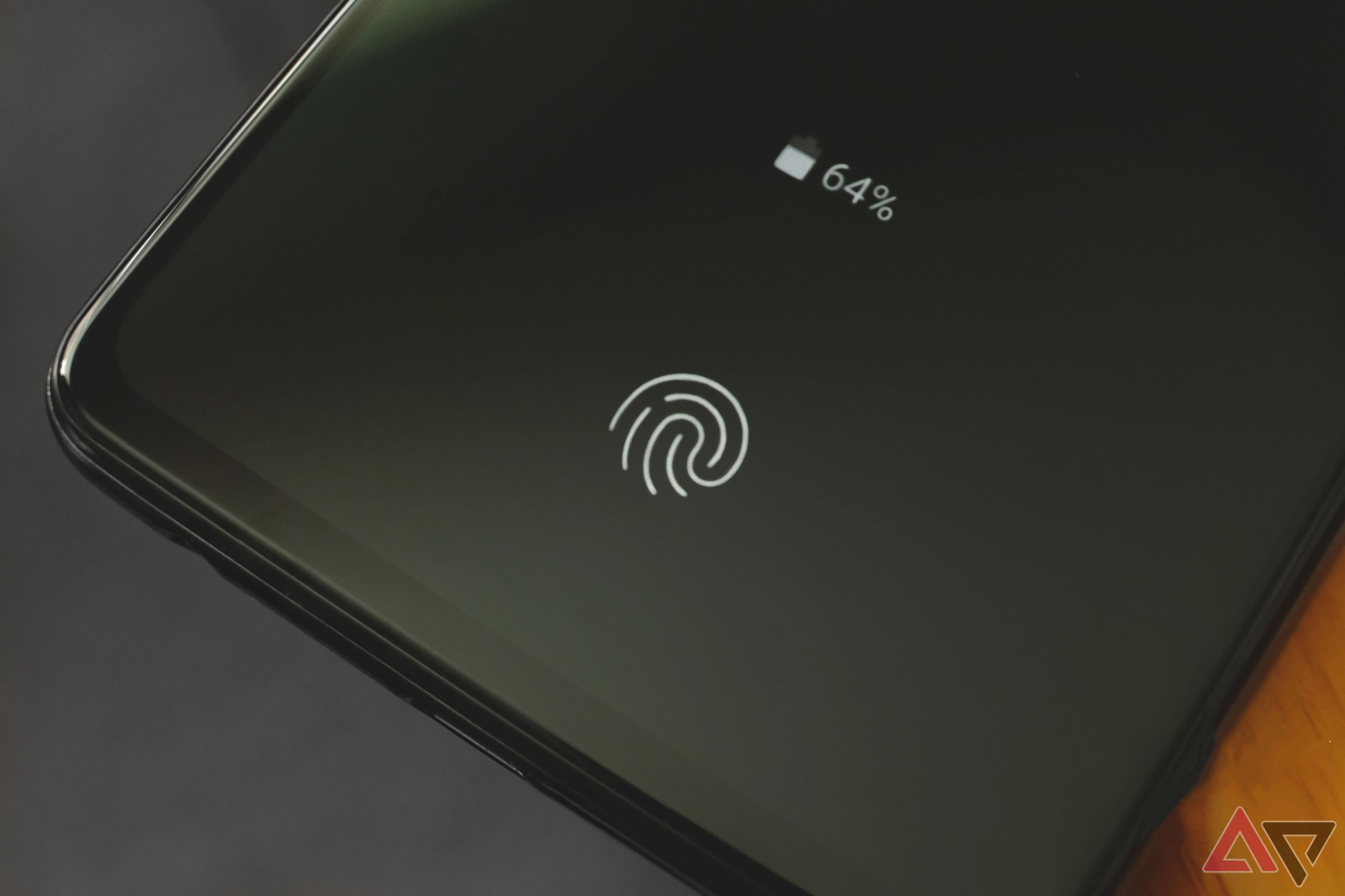 The fingerprint sensor of the Samsung Galaxy A52.