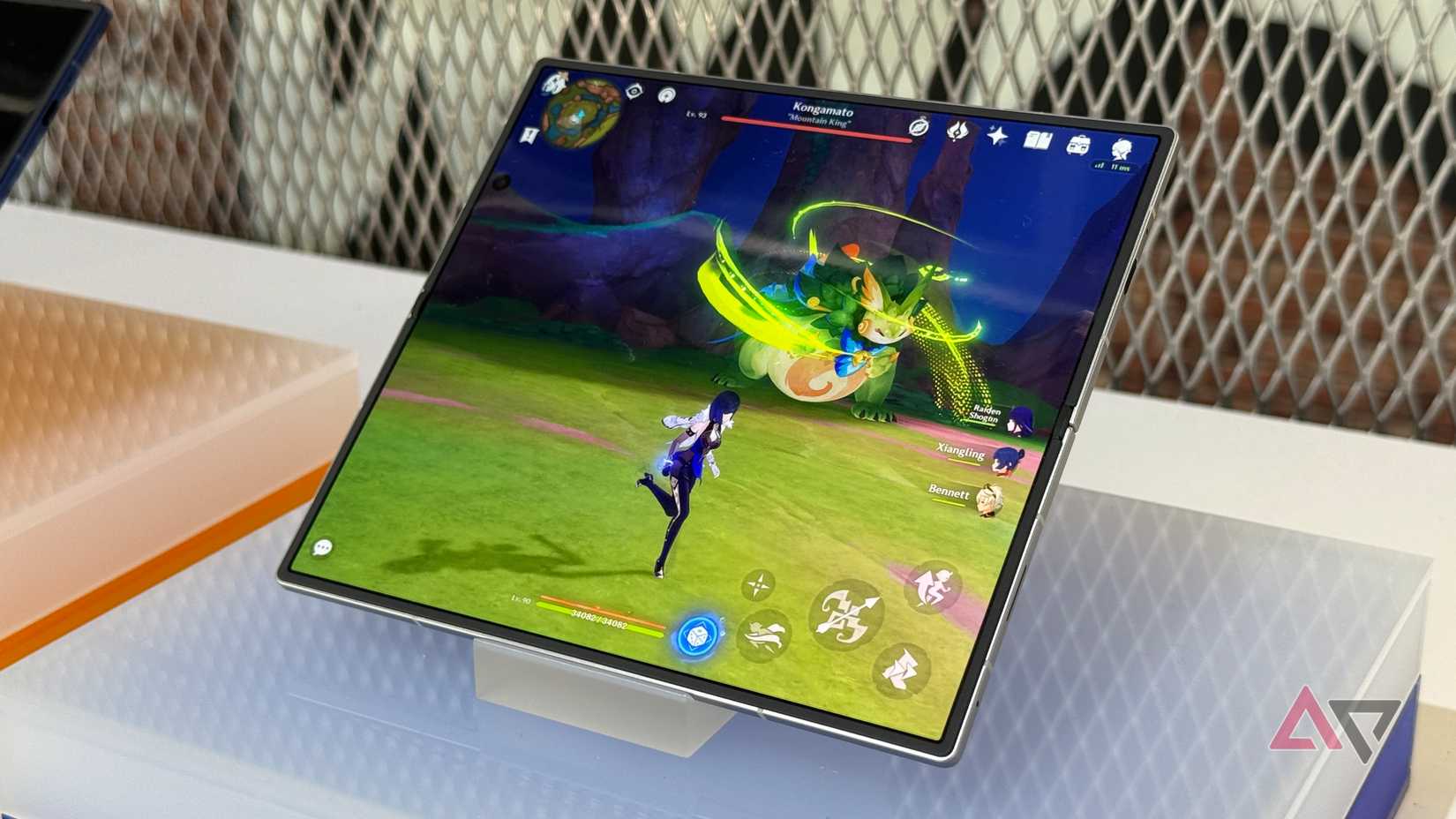 Samsung-Galaxy-Z-Fold-7-open-on-stand