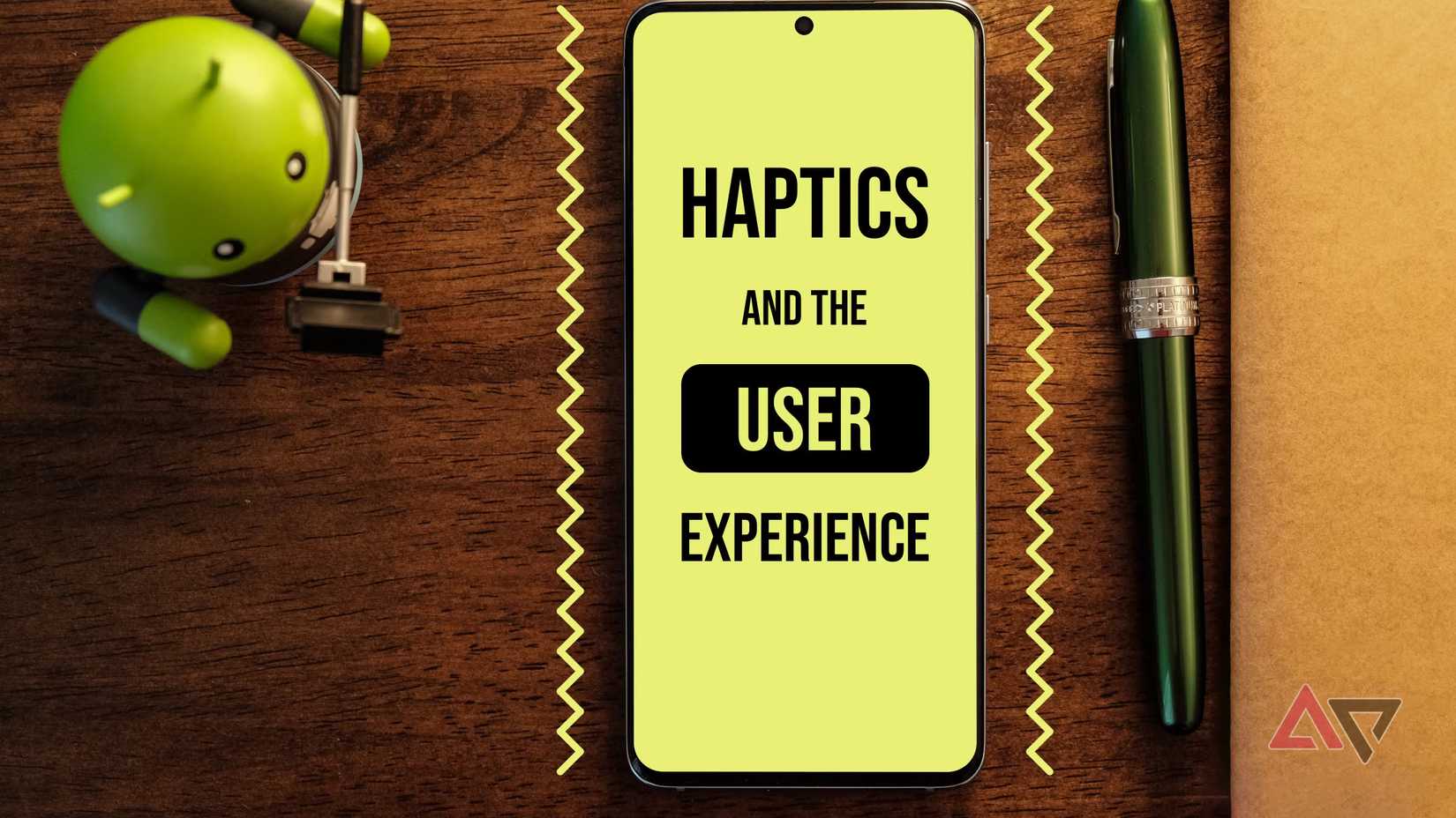 A phone displaying message about phone Haptic