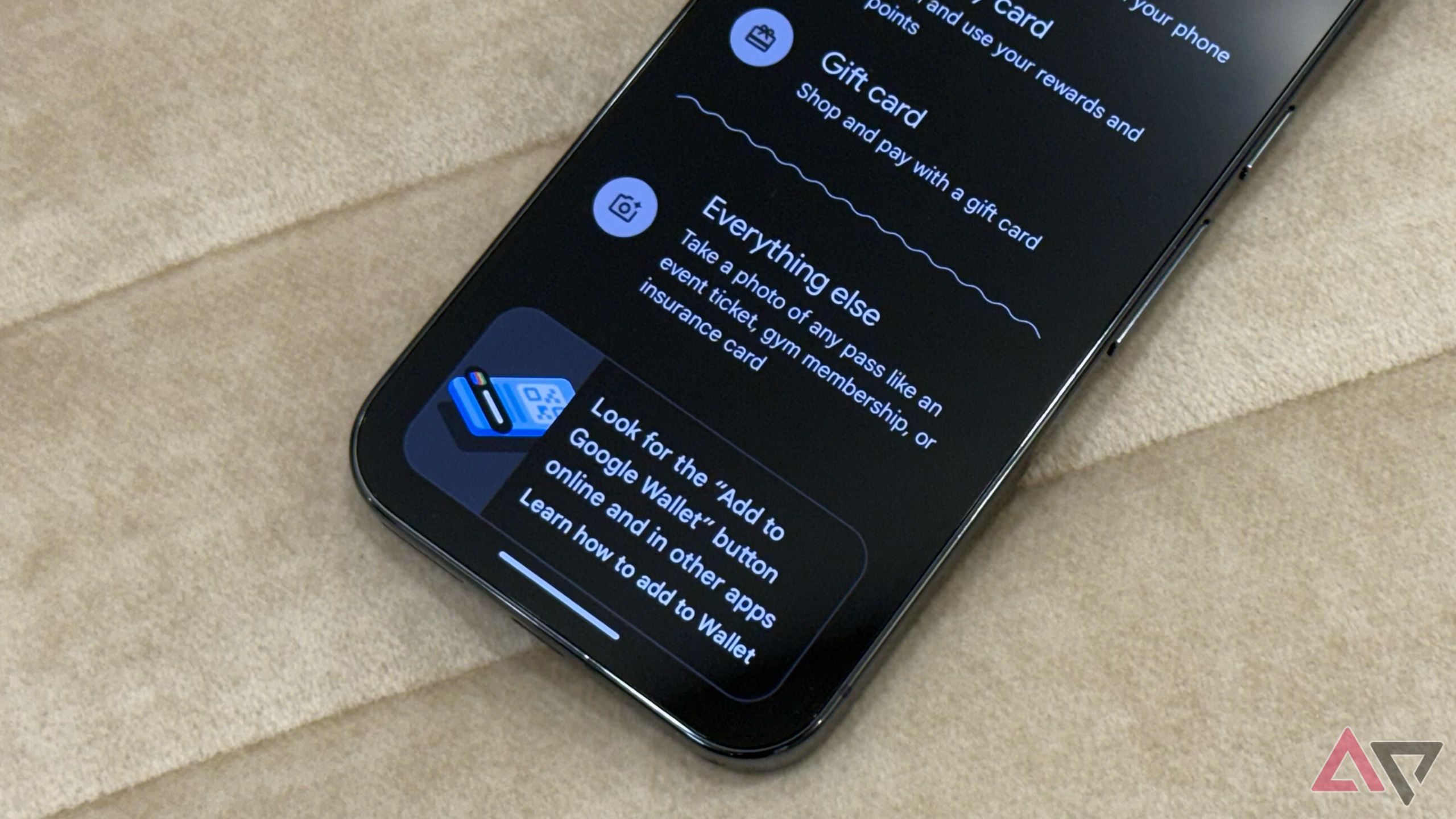 Opção de tudo no Google Wallet