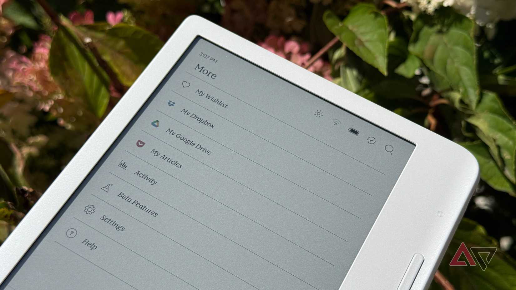 Settings menu on the Kobo Libra Colour