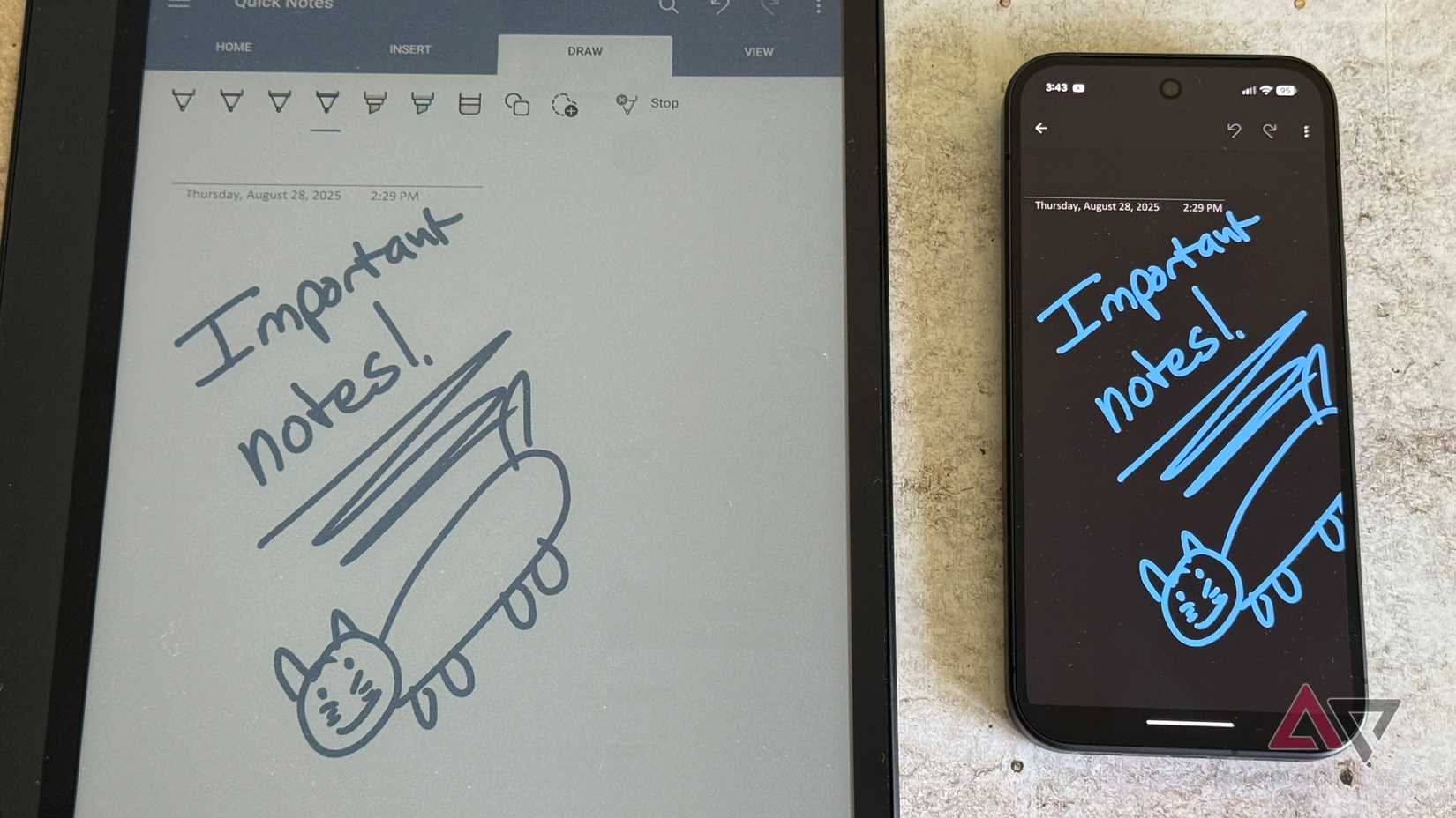 Microsoft OneNote on the Boox Air4 C and Google Pixel 10