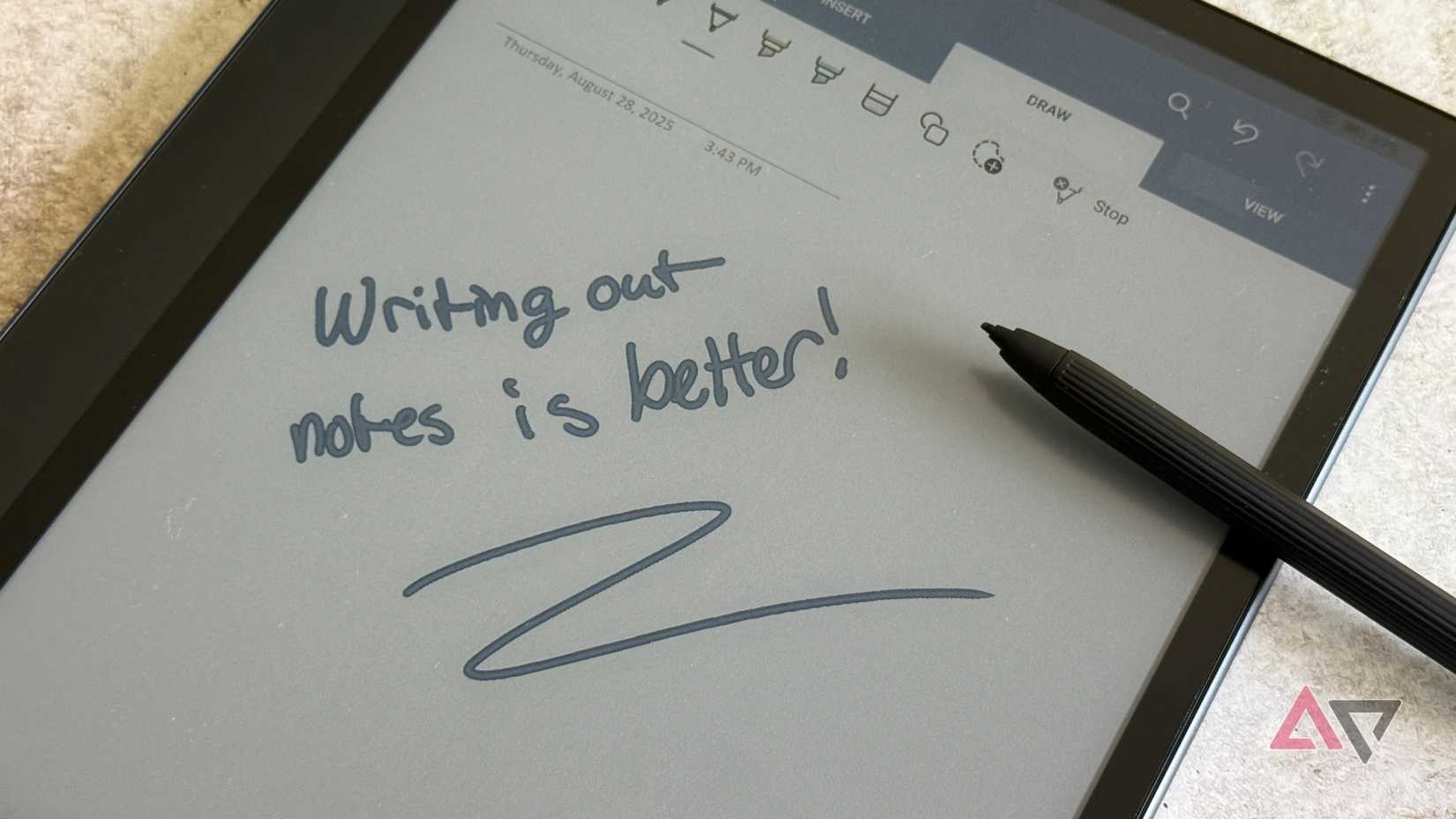 Handwriting in Microsoft OneNote on a Boox Note Air4 C