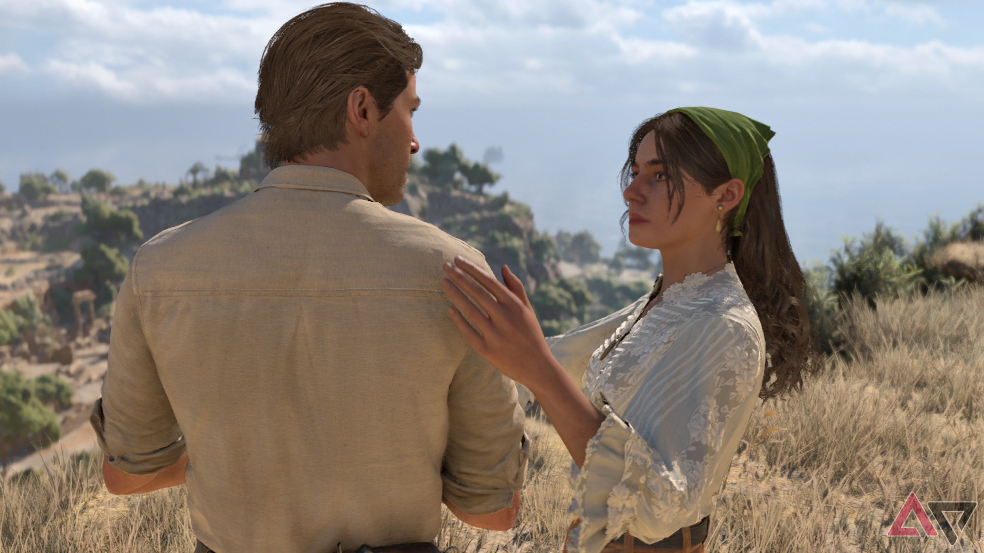 Isabella embraces Enzo in Mafia: The Old Country