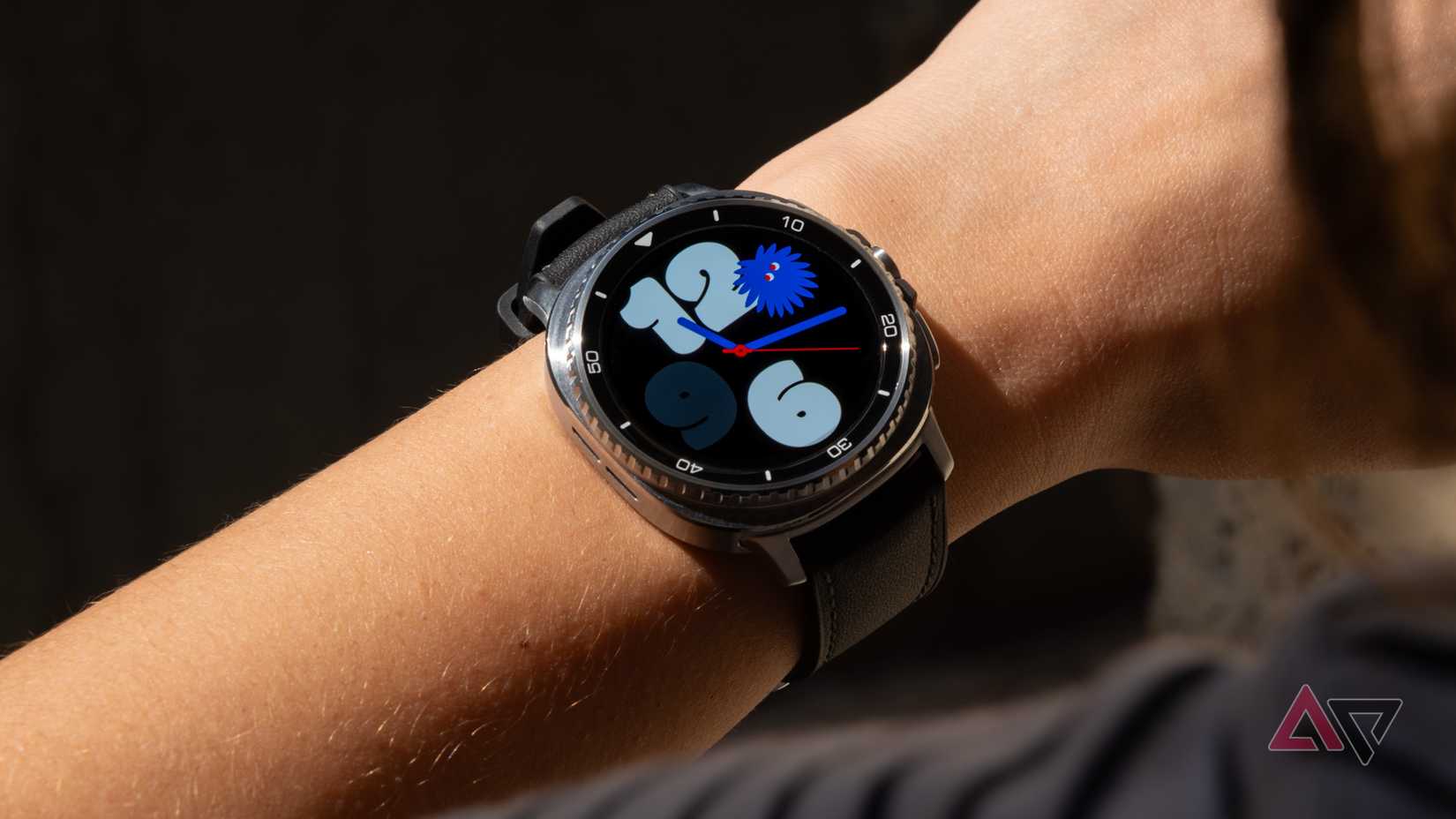 The Samsung Galaxy Watch 8 Classic with a character watch face