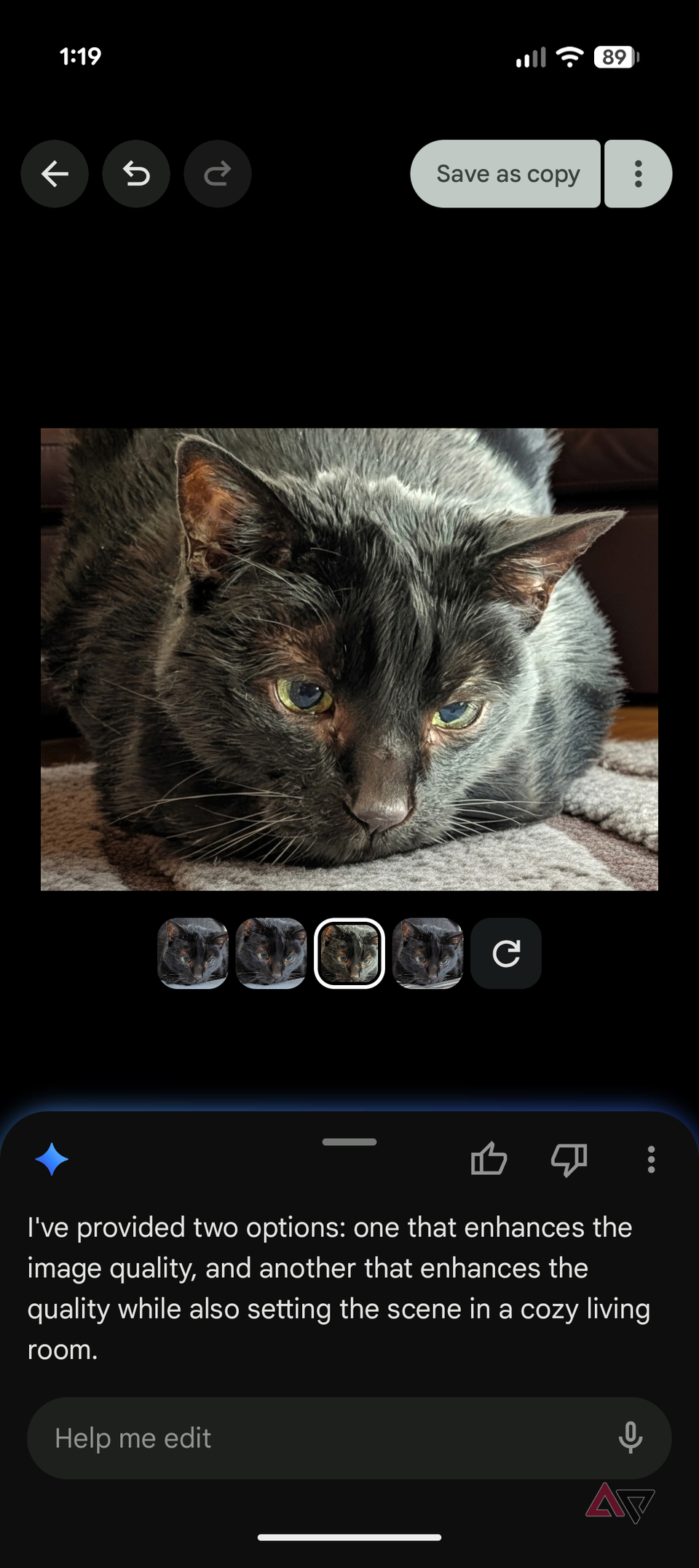 Natural language editing on the Google Pixel 10